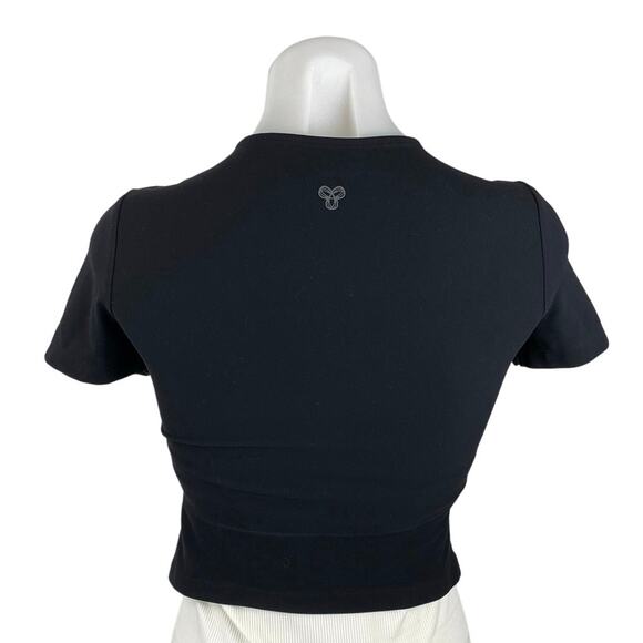 Aritzia TNA Action Women's Black Crewneck Short Sleeve Crop Tee T-shirt Top Sz S - Picture 3 of 4